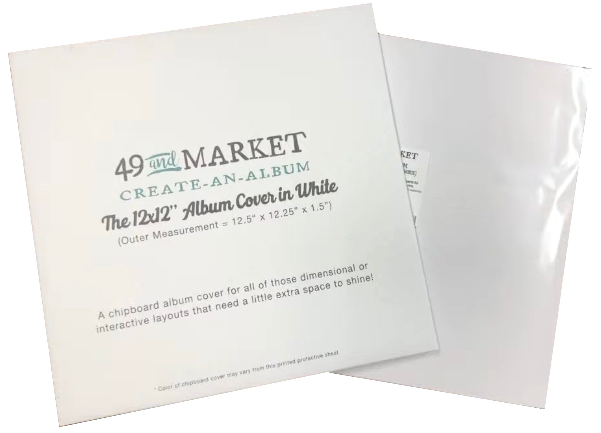 49 and Market Create-An-Album Cover 12” x 12”  + Insert Pages/Flaps - White